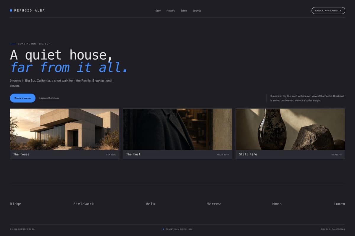 Refugio Alba — full page preview