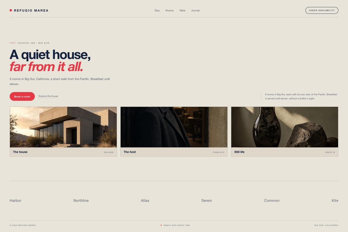 Refugio Marea — full page preview