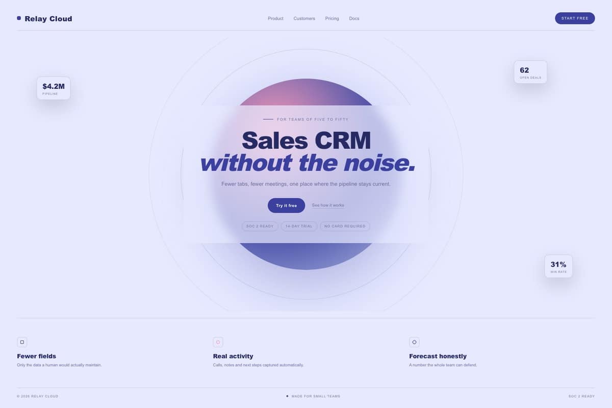 Relay Cloud — full page preview