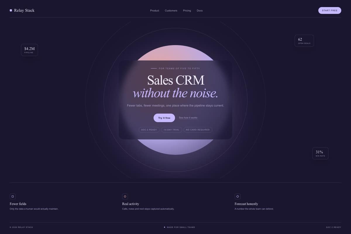 Relay Stack — full page preview