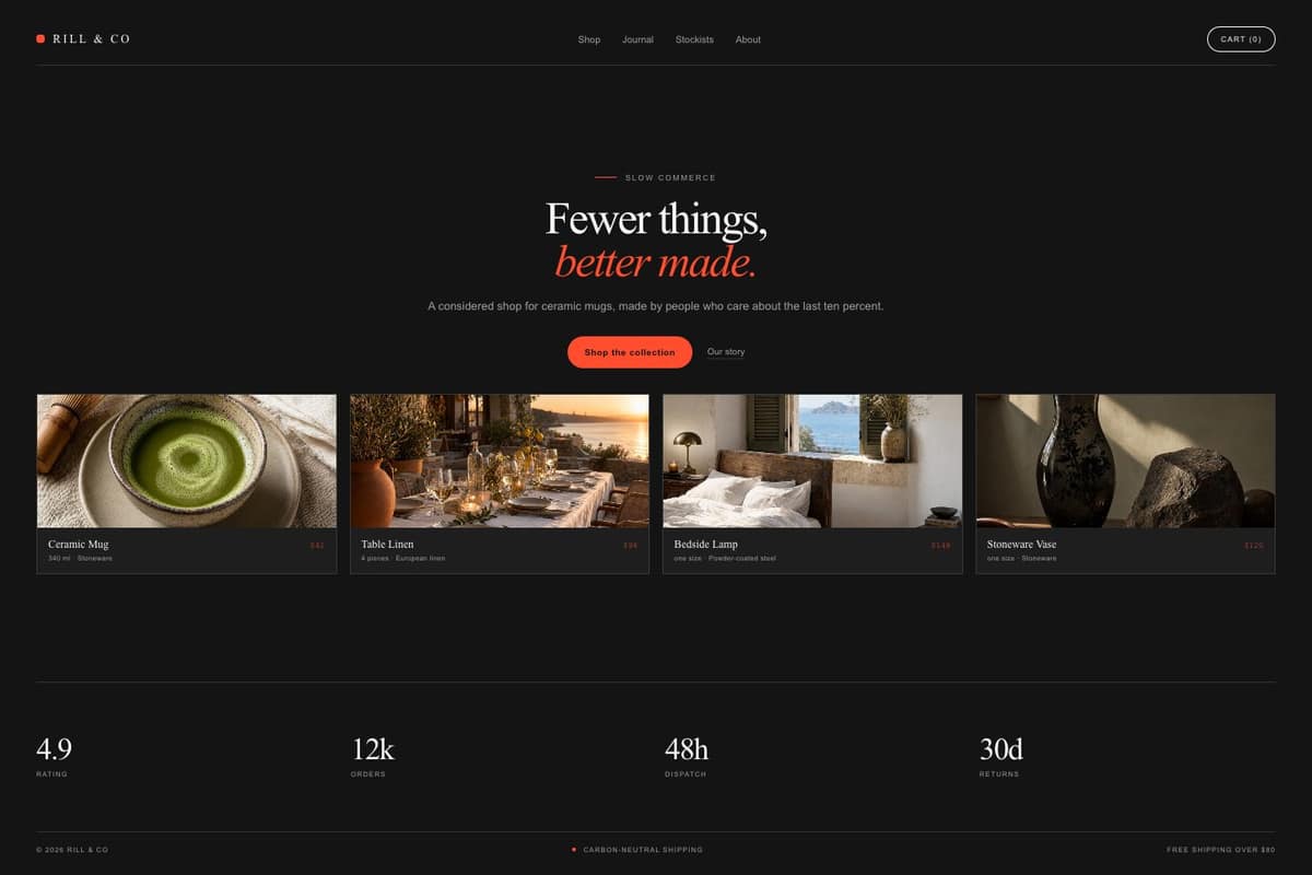 Rill & Co — full page preview