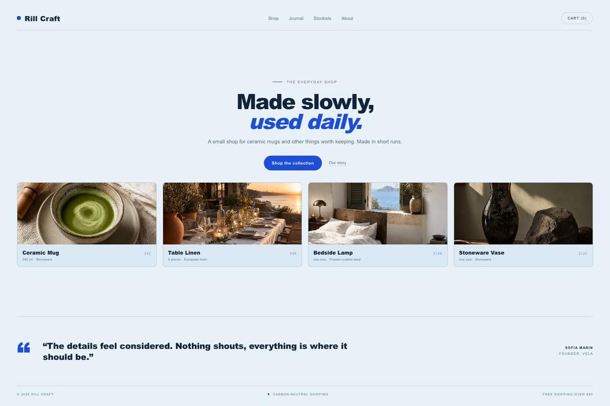Rill Craft — full page preview