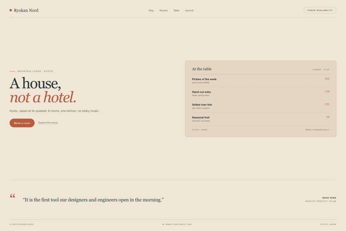 Ryokan Nord — full page preview