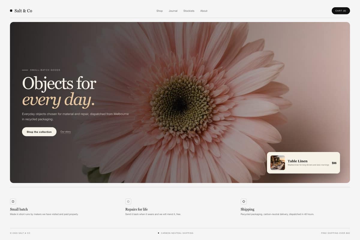 Salt & Co — full page preview