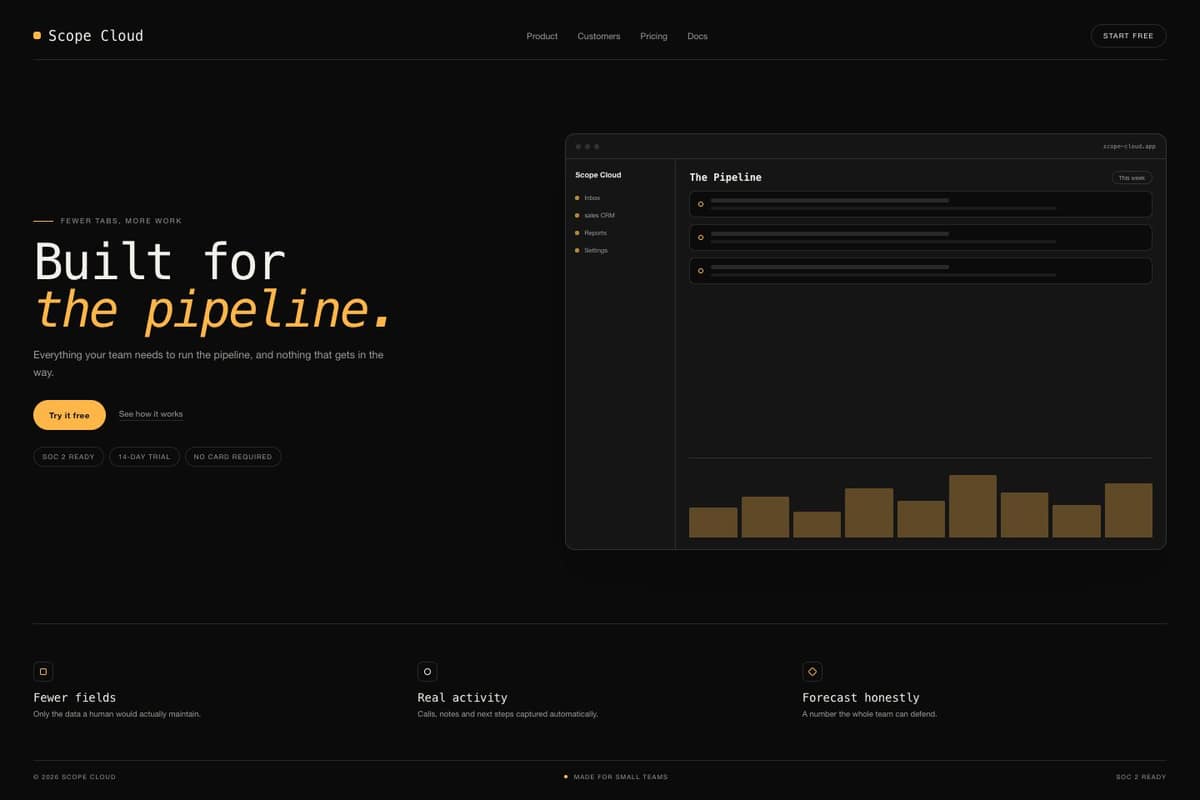 Scope Cloud — full page preview