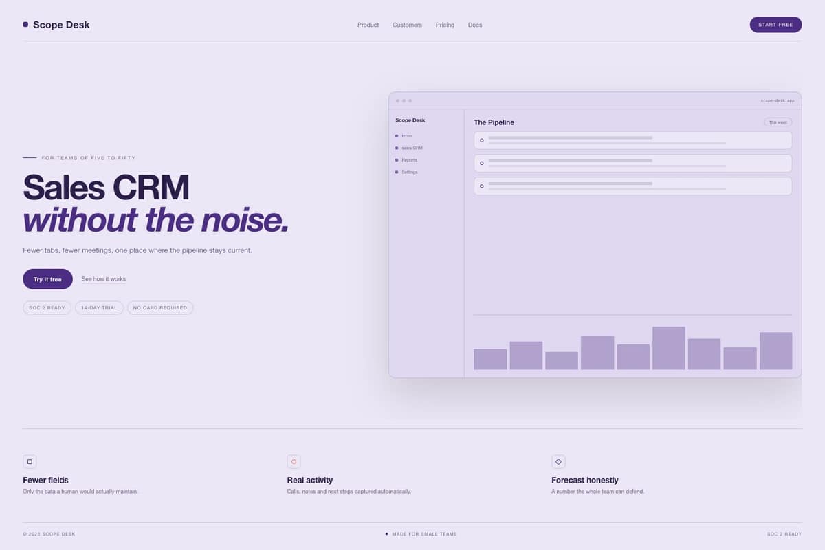 Scope Desk — full page preview