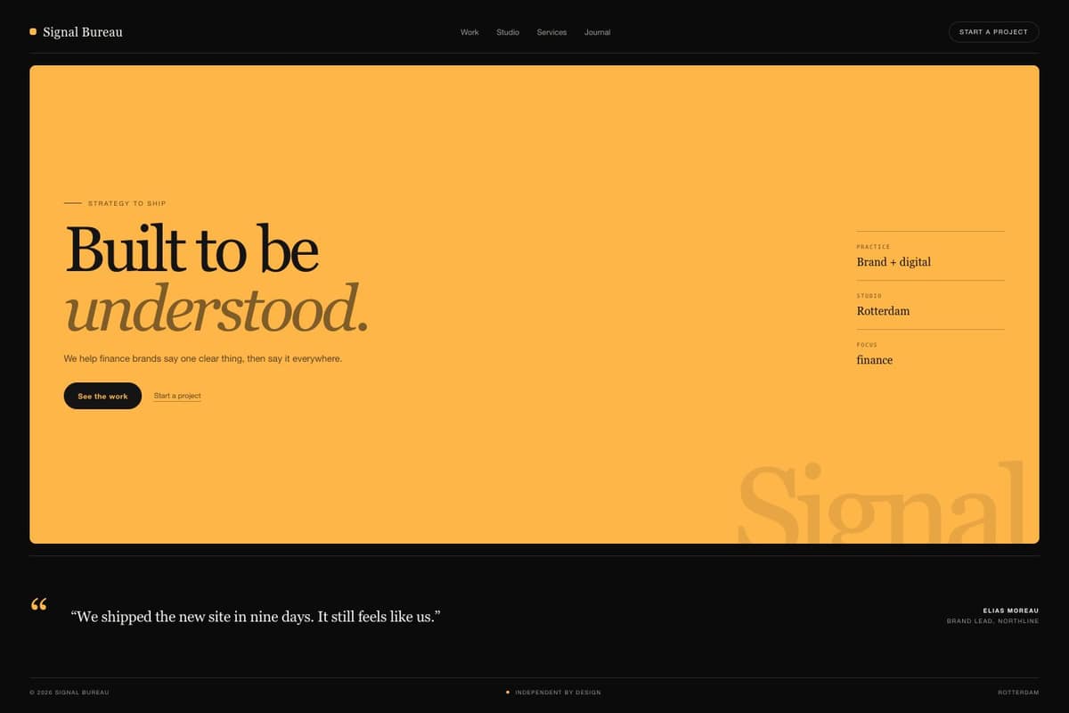 Signal Bureau — full page preview