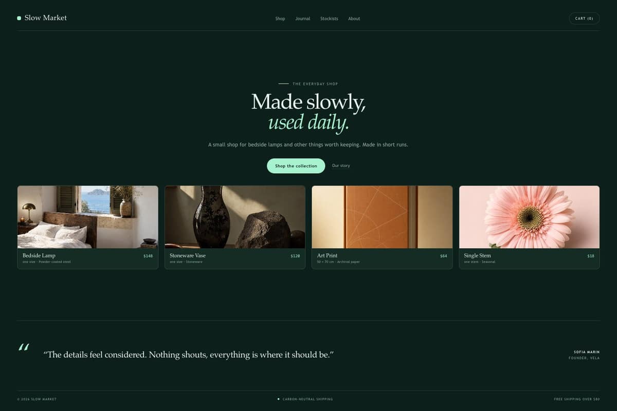 Slow Market — full page preview