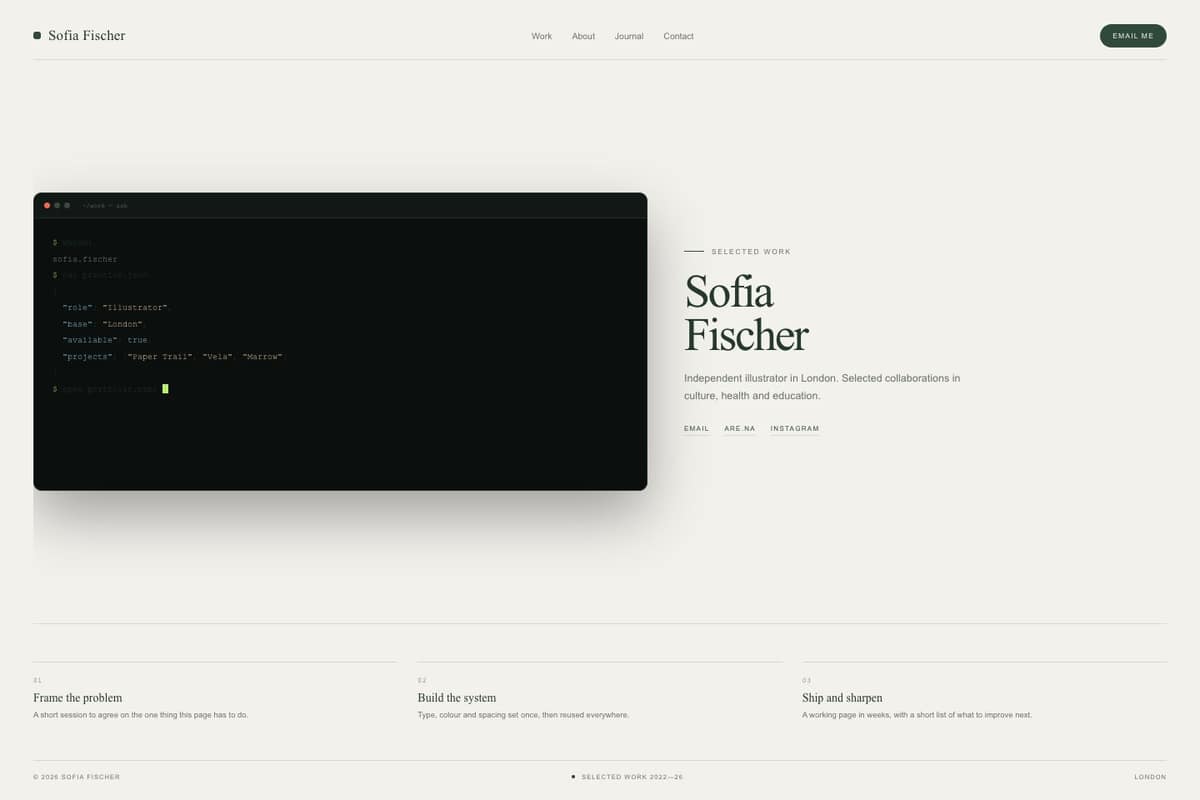 Sofia Fischer — full page preview