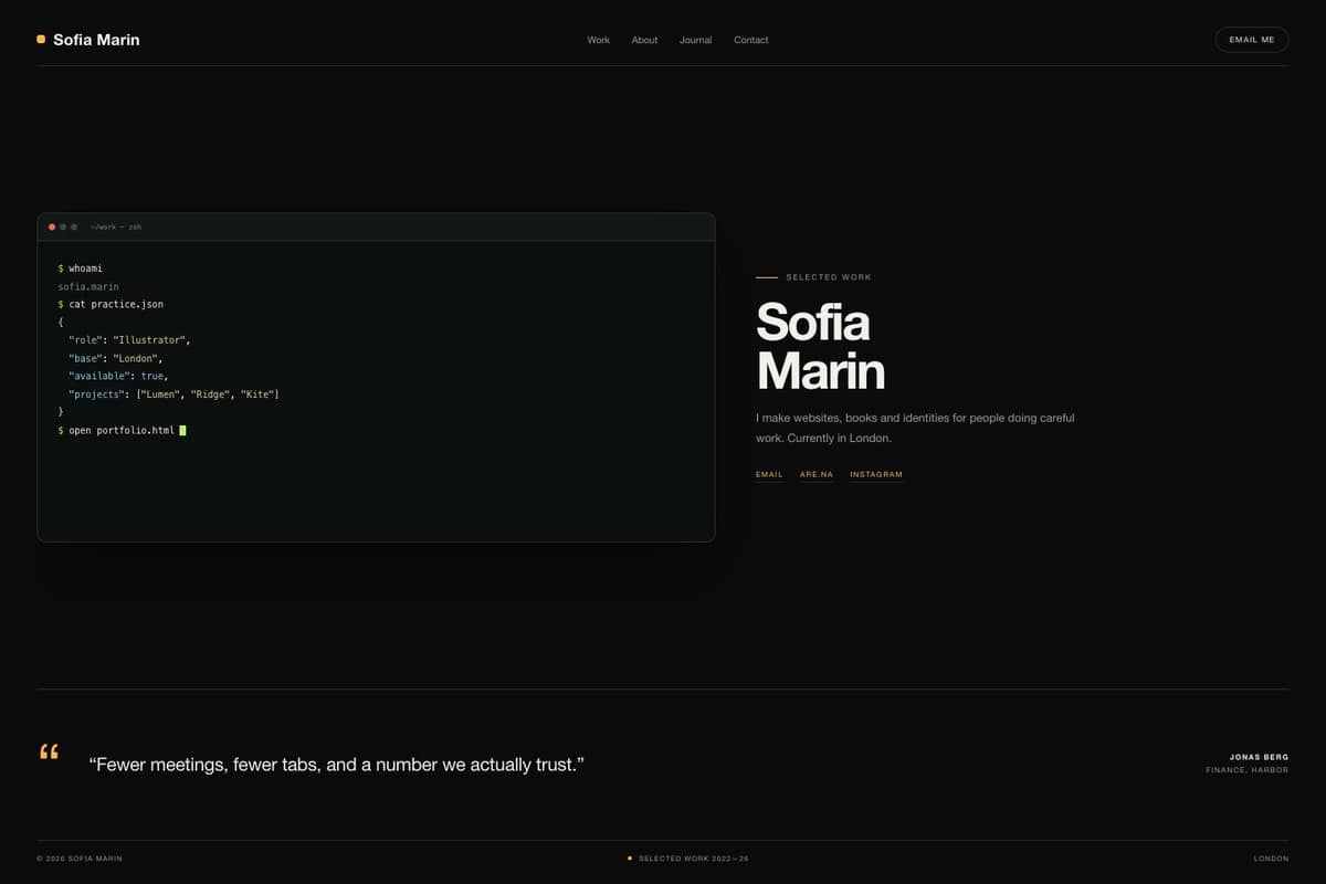 Sofia Marin — full page preview