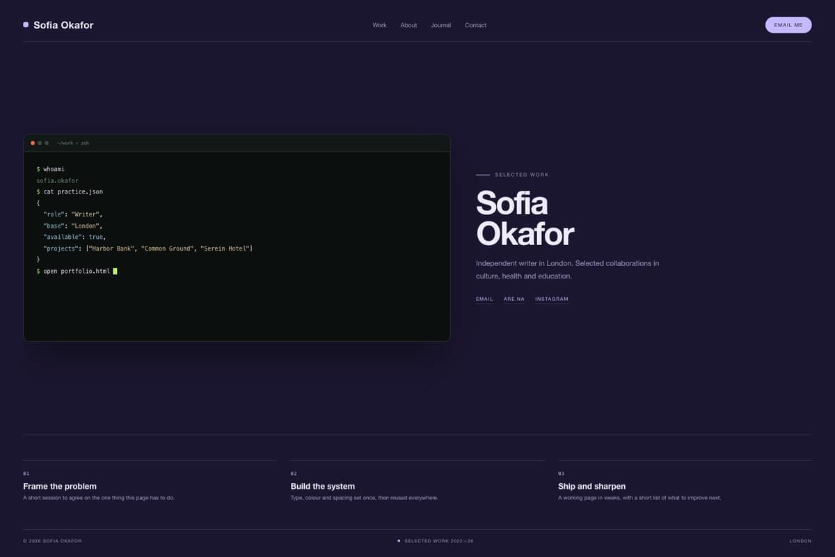 Sofia Okafor — full page preview