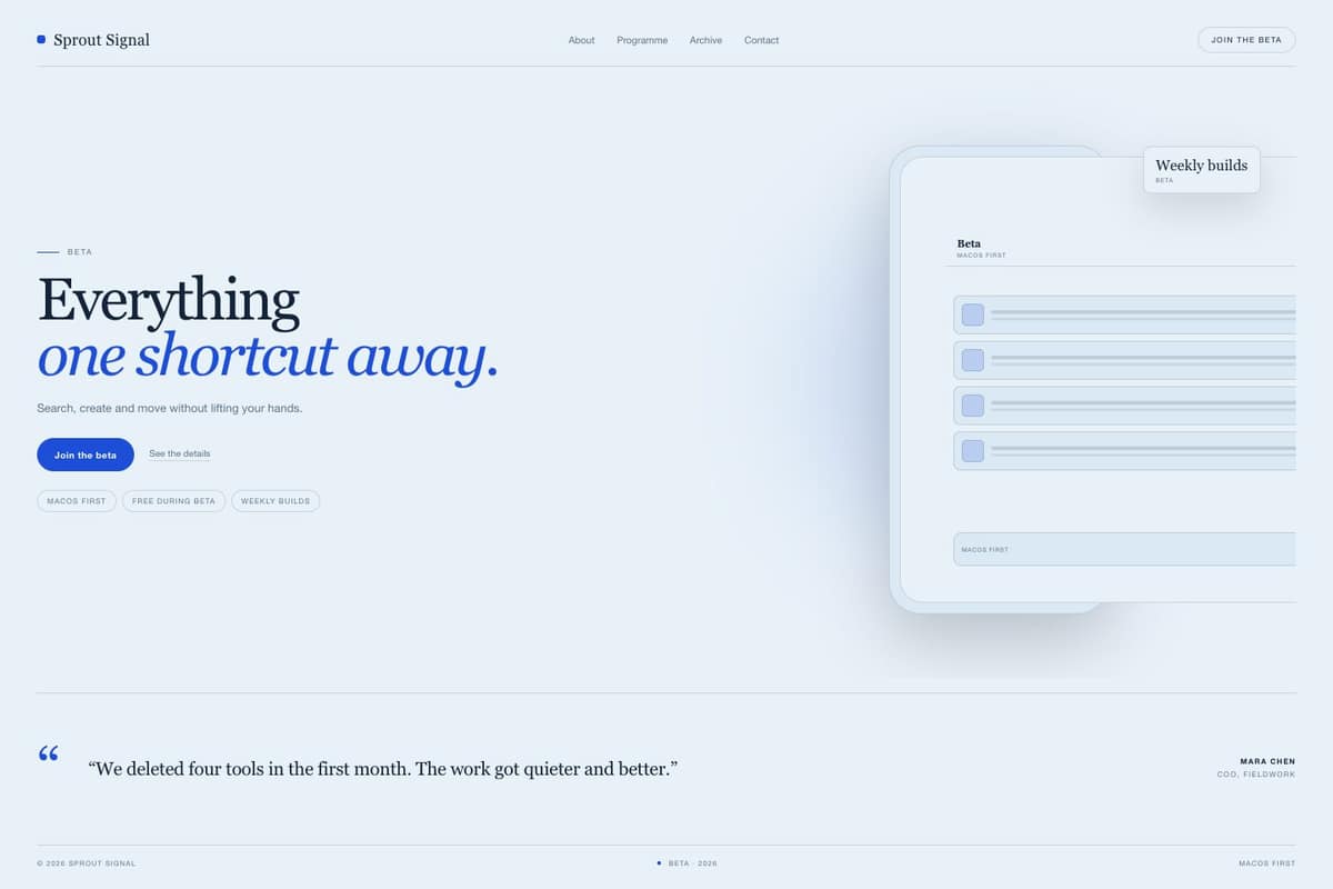 Sprout Signal — full page preview