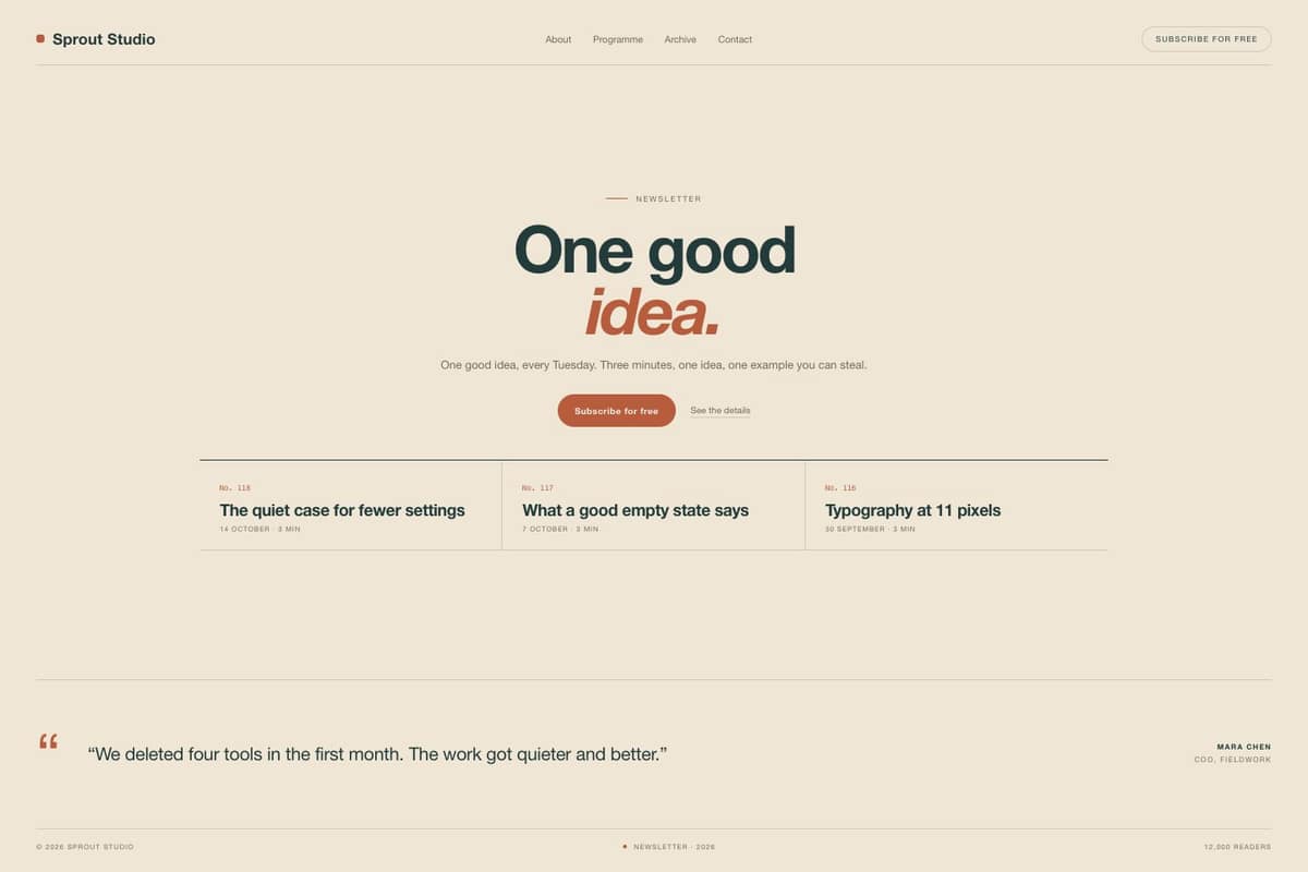 Sprout Studio — full page preview