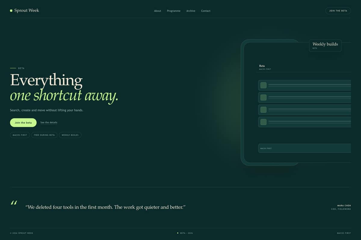 Sprout Week — full page preview