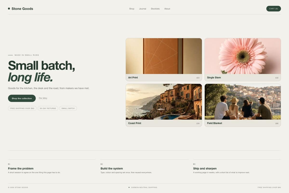 Stone Goods — full page preview