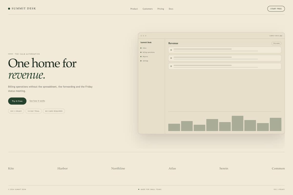 Summit Desk — full page preview