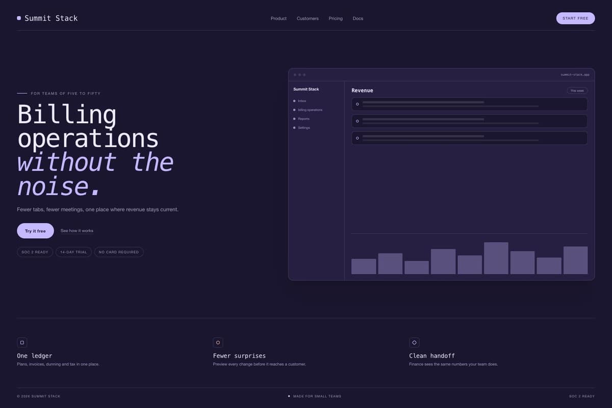 Summit Stack — full page preview