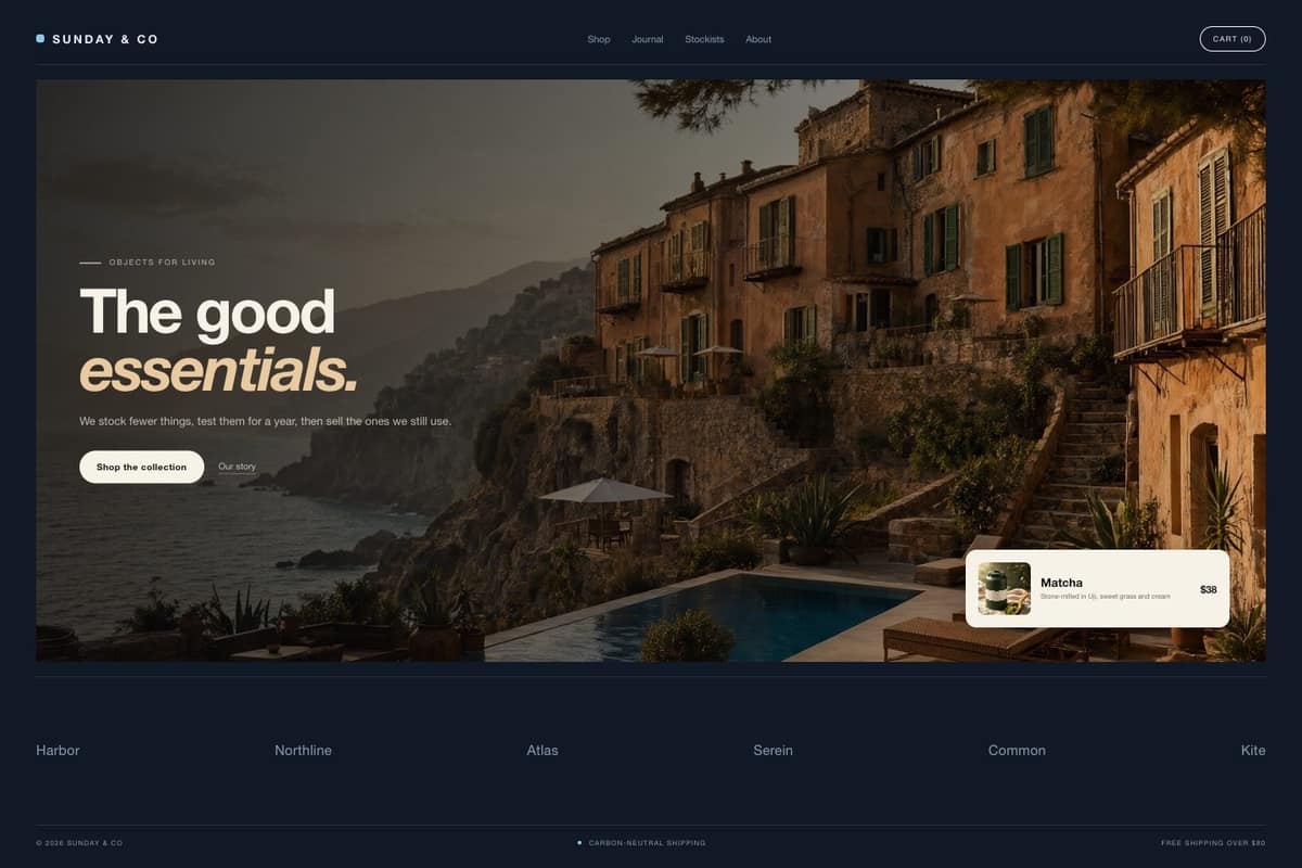 Sunday & Co Shop — full page preview