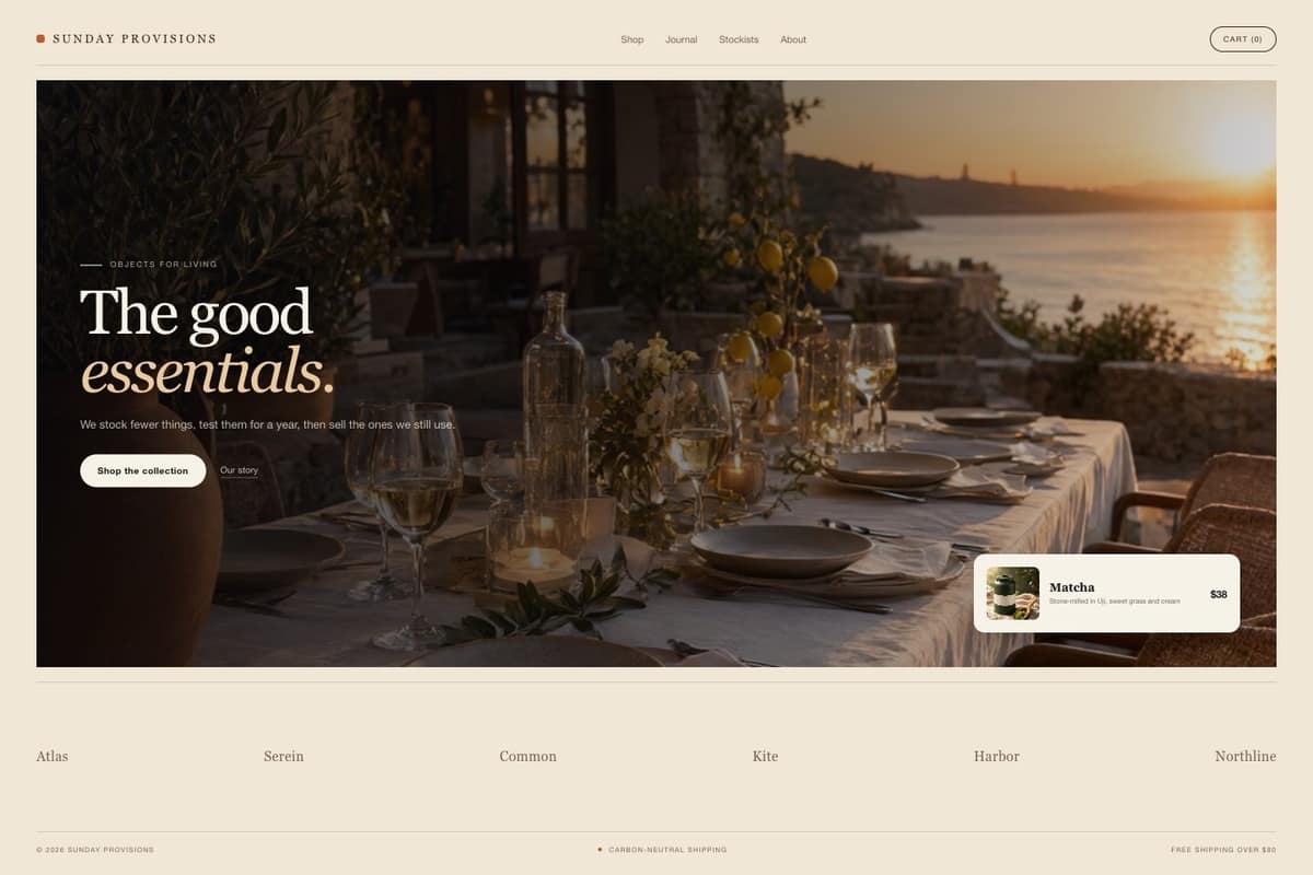 Sunday Provisions — full page preview