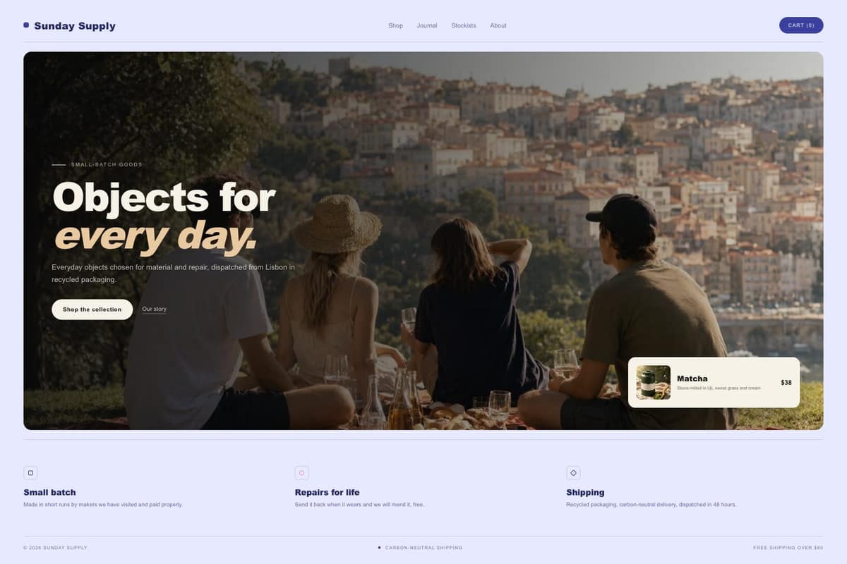 Sunday Supply — full page preview