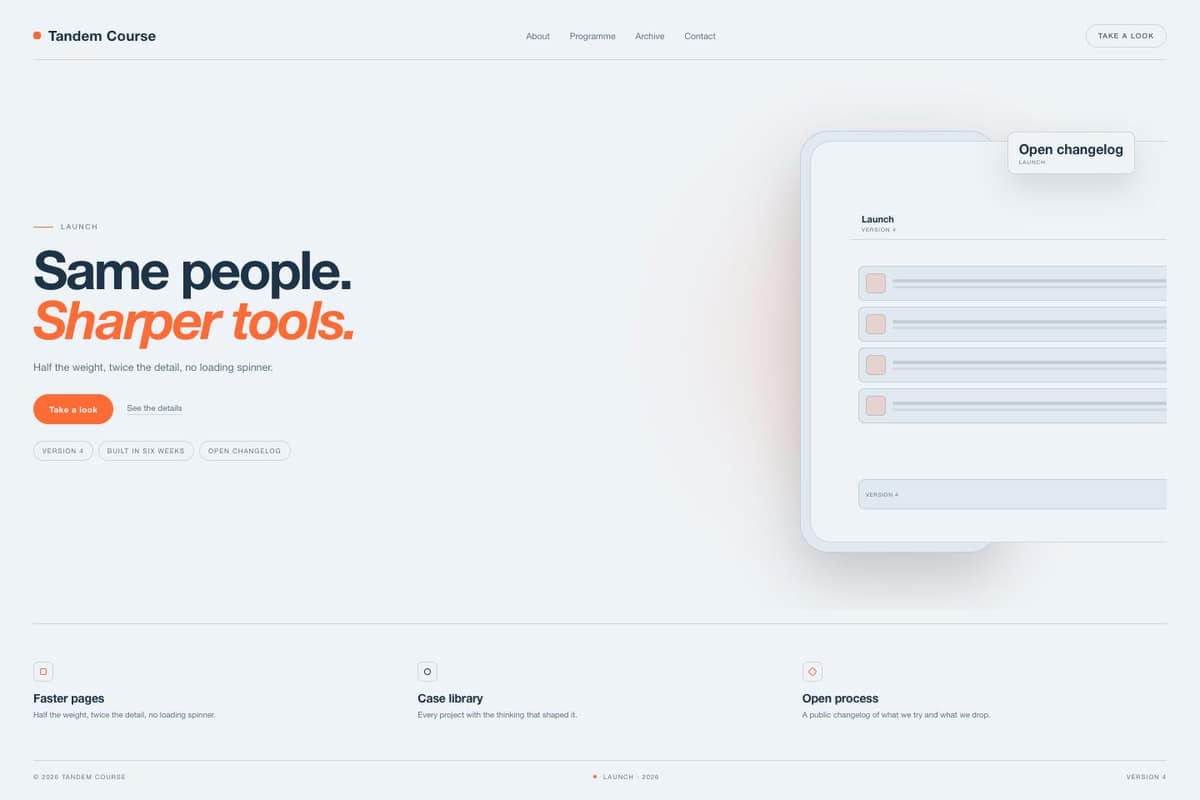 Tandem Course — full page preview