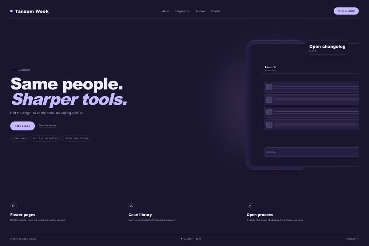 Tandem Week — full page preview