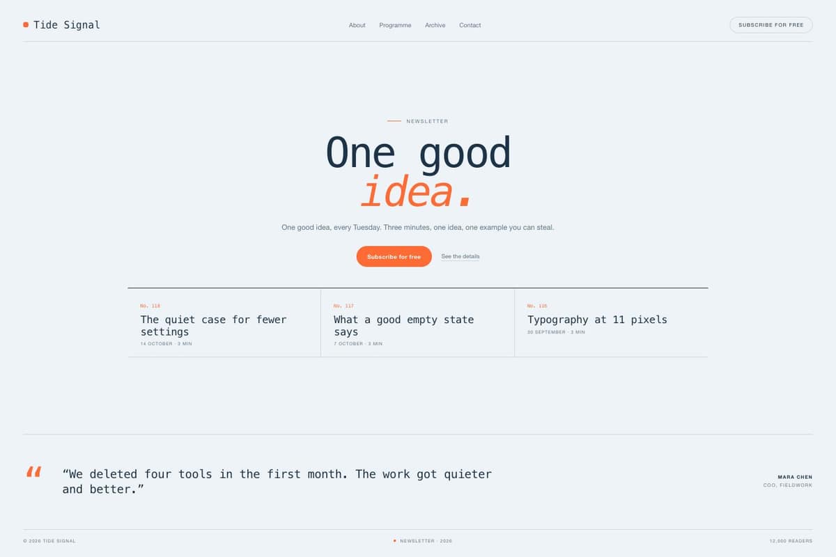 Tide Signal — full page preview