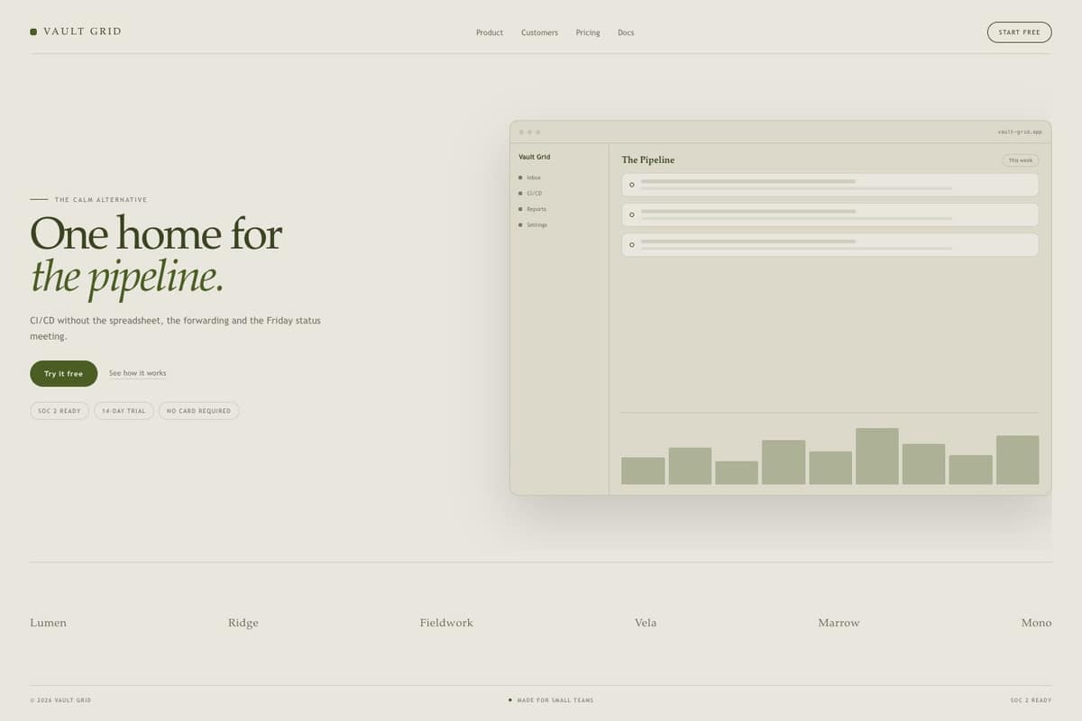 Vault Grid — full page preview