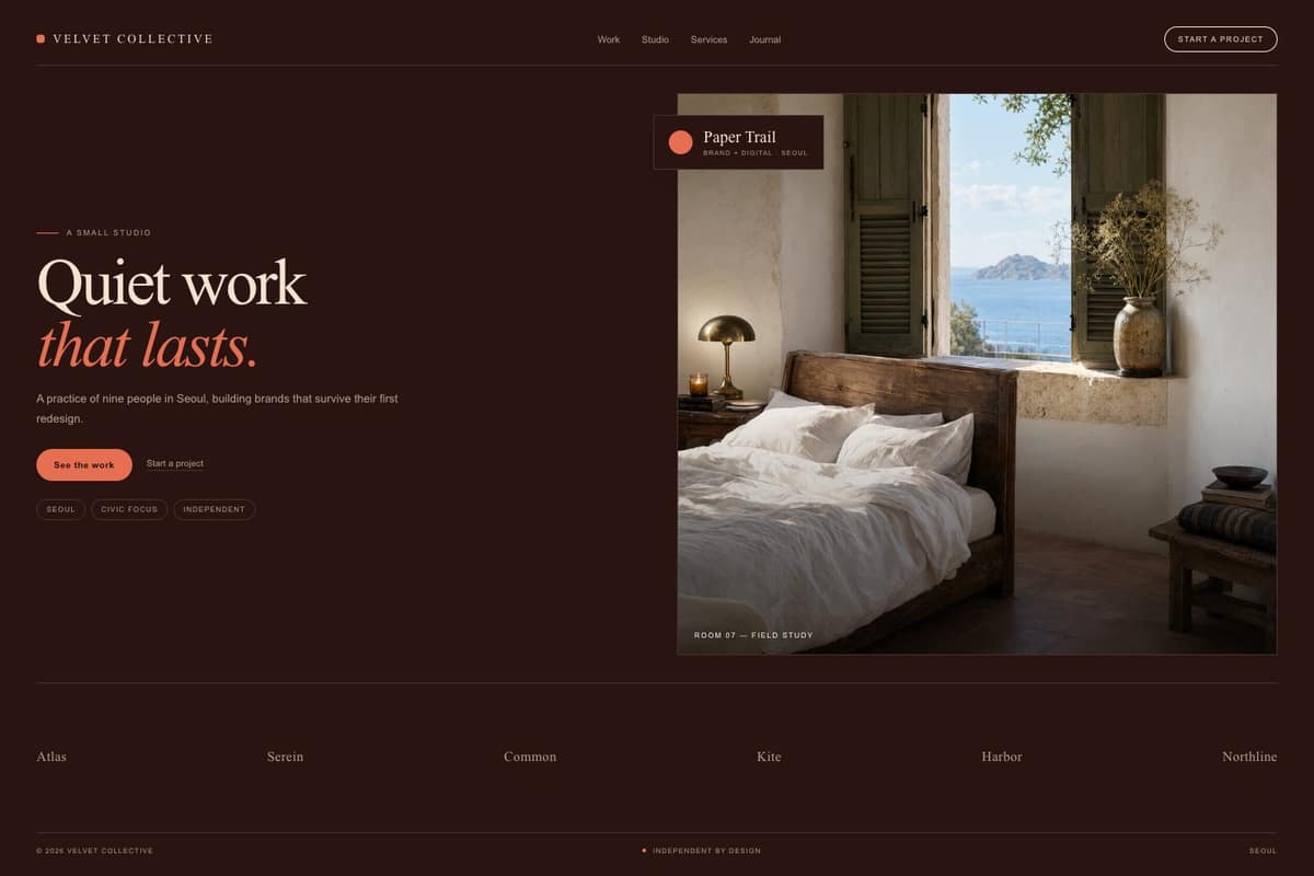 Velvet Collective — full page preview
