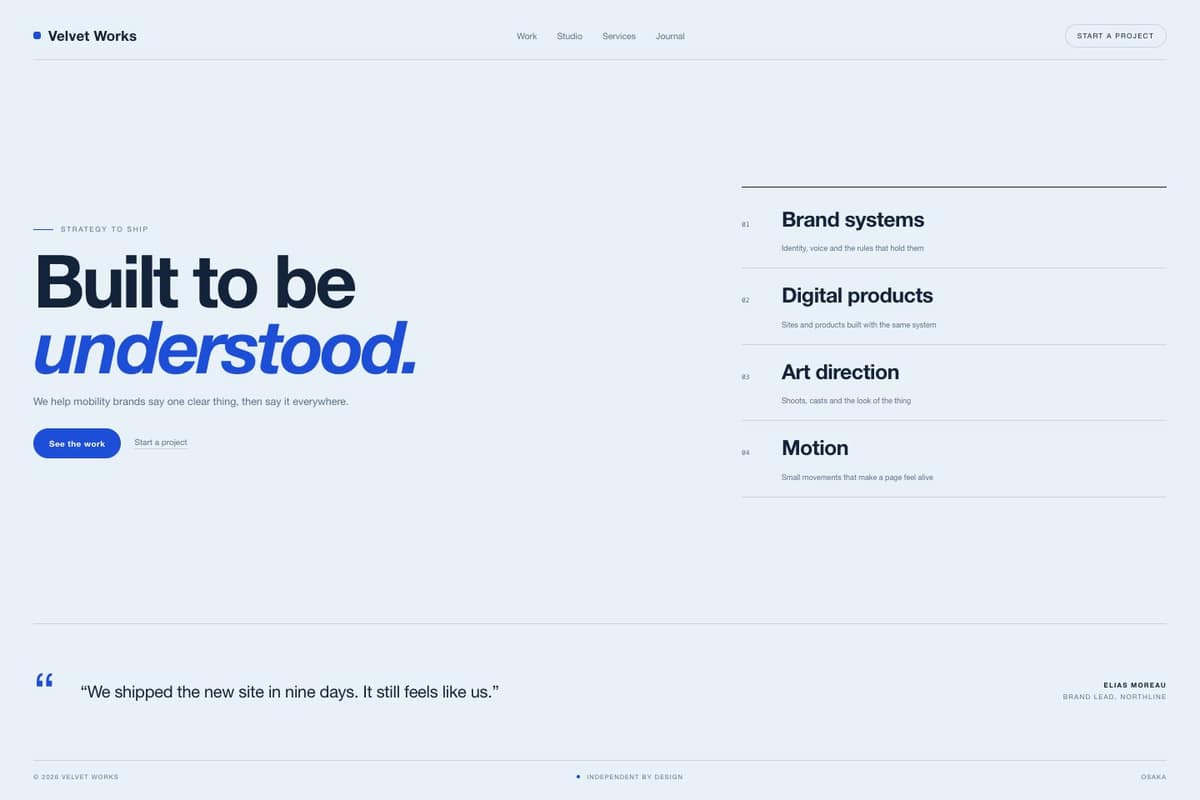 Velvet Works — full page preview
