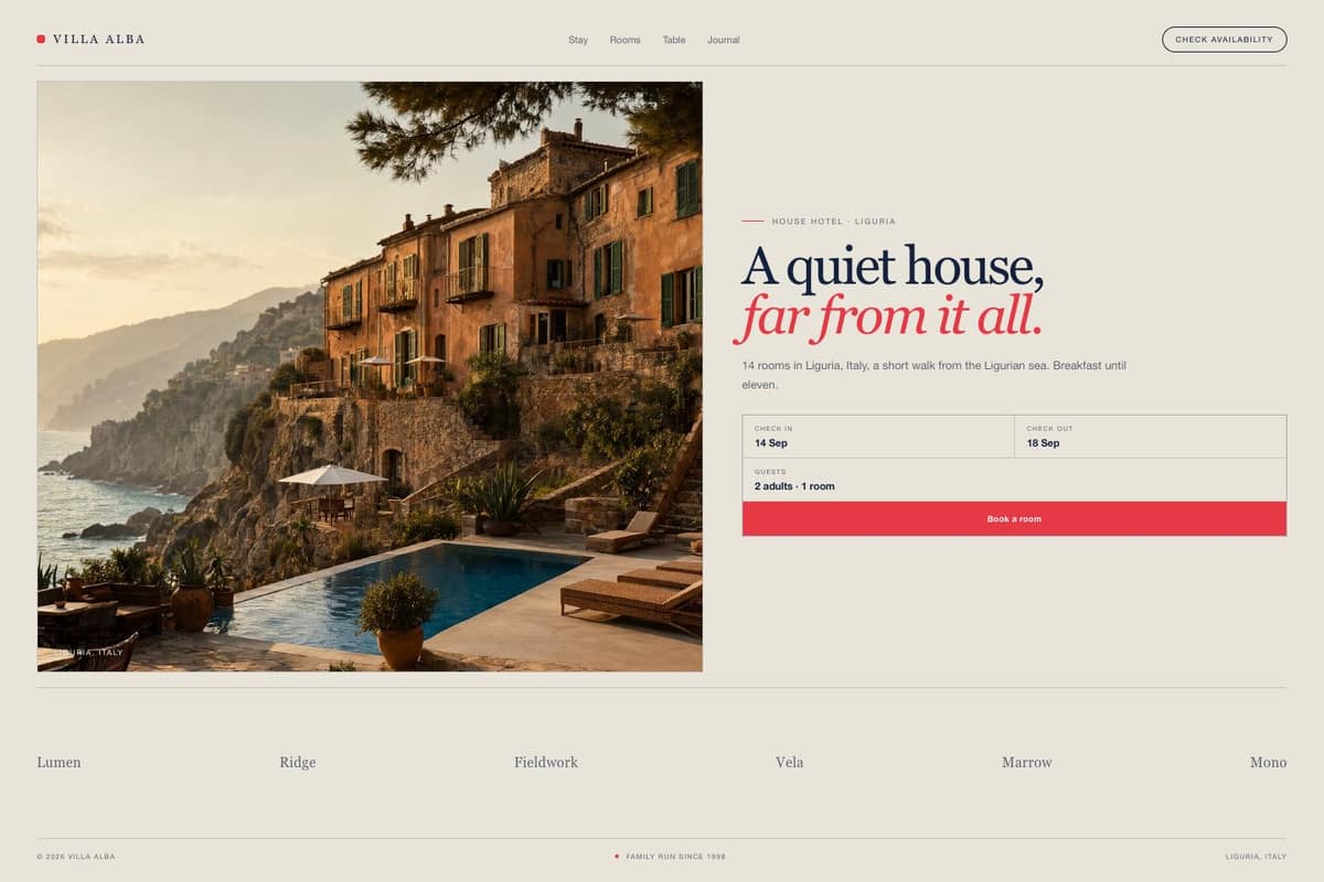 Villa Alba — full page preview