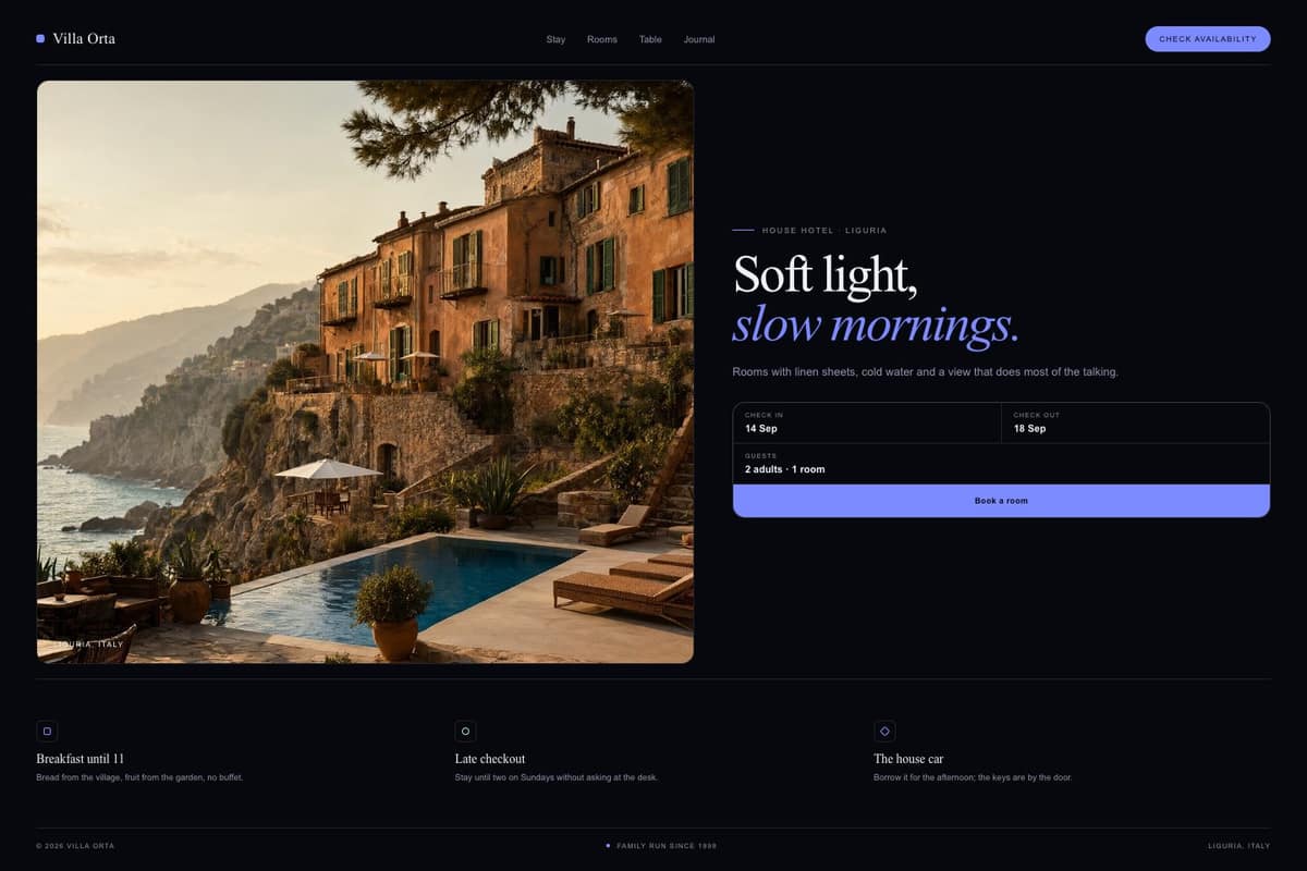 Villa Orta — full page preview